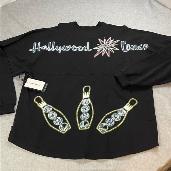 NWT Spirit Jersey Black Hollywood Lanes Bowling Shirt Mens XL Unisex Rare